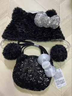 キティ　ファンキャップ　帽子　usj スパンコール　ショルダーバッグ