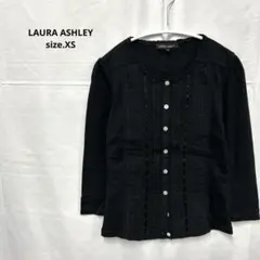 LAURA ASHLEY 黒 ボタン付きシャツ XSのサムネイル