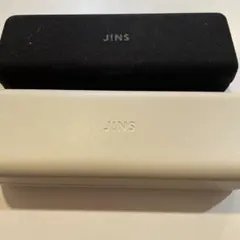 JINS メガネケース ホワイト＆ブラック 2個セット