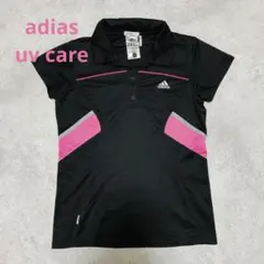 adias アディダス　uvケア　半袖スポーツウェア　レディース　黒ピンク　M