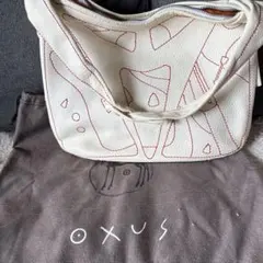 OXUS ショルダーバッグ オフホワイト/レッド