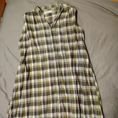 チェック柄ワンピース黄色