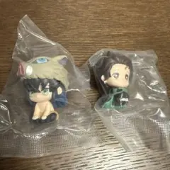 鬼滅の刃　まちぼうけ　ガチャガチャ　炭治郎　伊之助セット