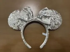 ミニーカチューシャ スパンコール　白のサムネイル