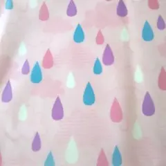 ナイロンタフタ生地 しずく柄 雲 ピンク はぎれ