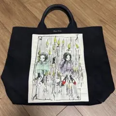 MIUMIU トートバッグ キャンドルと少女のイラストのサムネイル