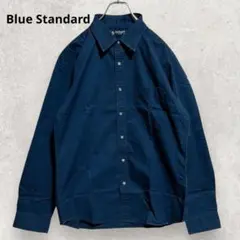 Blue Standard 綿100% 長袖シャツ XL 紺 清潔感 ゆったり