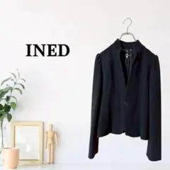 zB1350【M】イネド(INED) ノーカラー 長袖 パフスリーブ ショート丈のサムネイル