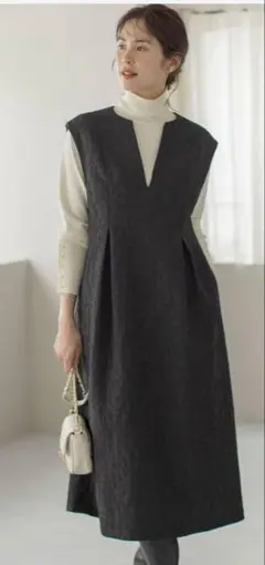 未使用品♪組曲　フラワーラメジャカード ジャンパースカート　サイズS