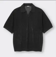 メッシュニットスキッパーポロシャツ ブラック Mサイズのサムネイル