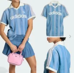 adidas デニム サッカー ジャージ Tシャツ ブルー 3XL - メルカリ