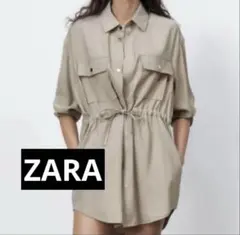 ZARA ザラ　サファリシャツジャケット　シャツ　長袖