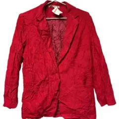テーラードジャケット レッド 100%コットン おしゃれ服 ヴィンテージ