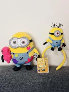 USJ限定 ミニオン 3点セット ぬいぐるみ カチューシャ　キラシールおまけ付のサムネイル