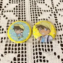 名探偵コナン 缶バッジ セガ ラッキーくじ J賞 江戸川コナン 2点セット