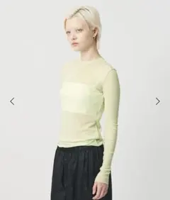 H BEAUTY&YOUTH ハイツイストシアークルーネックカットソー