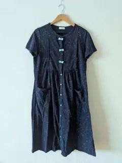 mutti ei 授乳服 マタニティ ワンピース 部屋着 星座 リボン ネイビー