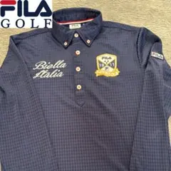 FILA GOLF フィラゴルフ 長袖 ポロシャツ M ネイビー メンズ