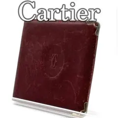 Cartier マストライン レザー 2つ折り財布 ボルドー ヴィンテージ