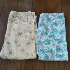 ユニクロ　花柄レギンス 7分丈 110cm 2点セット