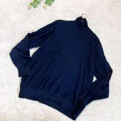 ZARA　タートルネック長袖ニットセーター　ネイビー　Ｍ