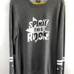 カジュアル 長袖カットソー グレー 星デザイン