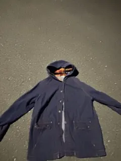 ネイビー フード付き チェック柄　y2k ギミック