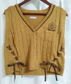 axesfemme レースアップ ニットベスト POETIQUE