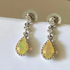 ヴァンドーム青山 Pt950 オパール ダイヤ ピアス プラチナ