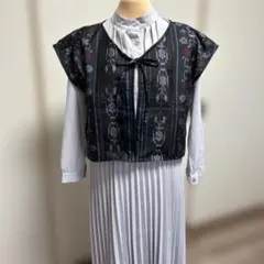 大島紬　ベスト　ジレ　リメイク　ハンドメイド