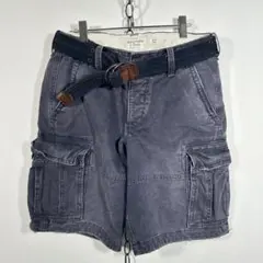 Abercrombie&Fitch ヘビーウエイトショートカーゴパンツ ナス紺のサムネイル