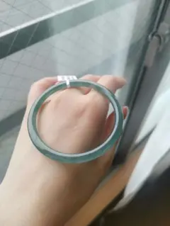 翡翠軟玉ネフライト 中国四大名玉岫玉バングル腕輪岫玉天青冻[超高級品