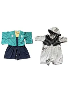 ベビー袴、セレモニー服の2点セット　ロンパース　男の子