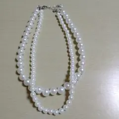 ほぼ未使用パール2連ネックレス