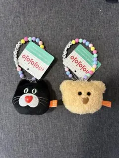 mojojojo ビーズチェーン付きフェイスマスコット3 クマ　黒猫