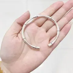 竹 メンズ シルバー バンブーデザイン ブレスレット バングル レディース