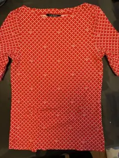 LAUREN Ralph Lauren 総柄 半袖Tシャツ レッド Mのサムネイル