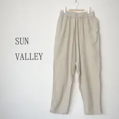 SUN VALLEY リネン混 ベージュ テーパードパンツ　ナチュラル 麻混のサムネイル