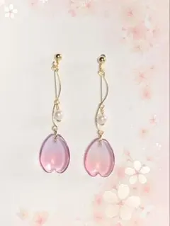 741 桜　花びら　ピアス(イヤリング変更可)