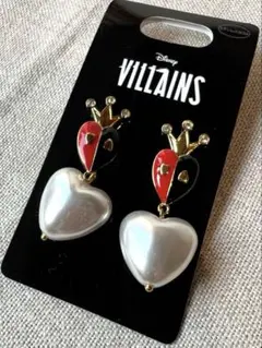 【未使用】ハートの女王 ピアス パール Disney Villains 2022