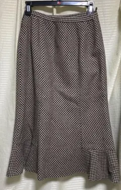 フレアスカート ブラウン系 毛混 サイズ11 L