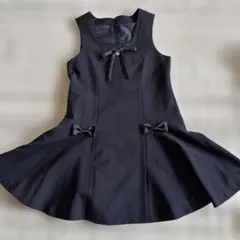 黒のノースリーブワンピース　入園式　入学入園式　卒業式　ネイビー　130