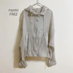 ミスティックmystic シアーフーディーシャツ　グレー　FREEのサムネイル