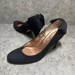 美品❗️日本製　パンプス　ラウンドトゥ　フォーマル　23.5 ３E　結婚式　黒