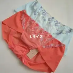 Lサイズオレンジ水色ショーツ2枚セットアモスタイル