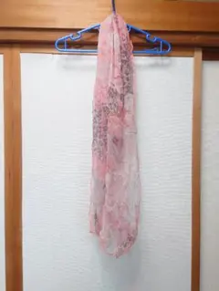 花柄レオパード柄ロングスカーフ