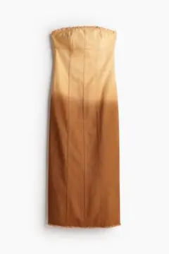 H&M h&m フレイドエッジ ベアトップワンピース オレンジ　ハワイ　ワンピ