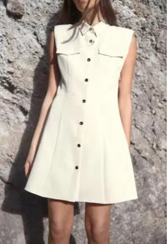 zara クレープミニワンピース