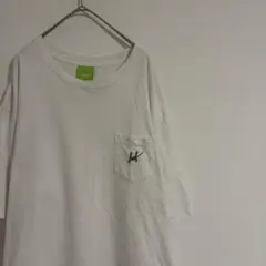 美品！HUF ハフ ポケットTシャツ 半袖 ホワイト 刺繍ロゴ