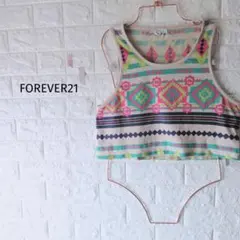 300円〜フォーエバー21 オルテガ柄ショート丈タンクトップ S ネイティブ柄のサムネイル